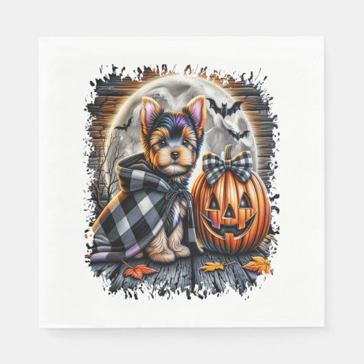 Activiteiten in de omgeving van Yorkie Dog Hallowe Servet (Voorkant)