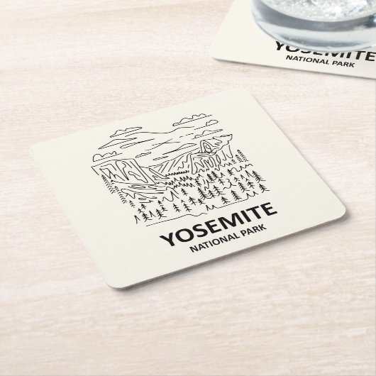 Activiteiten in de omgeving van Yosemite National  Kartonnen Onderzetters (Schuin)