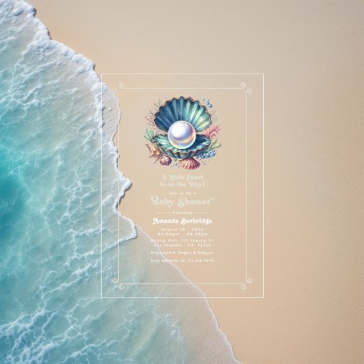 Activiteiten in de omgeving van Zee Theme Little P Acryl Uitnodigingen