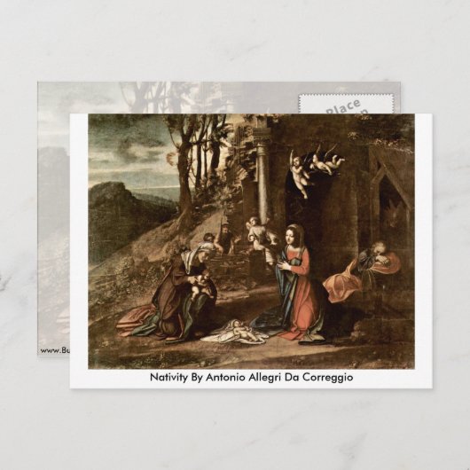 Activiteiten van Antonio Allegri da Correggio Briefkaart (Voorkant / Achterkant)