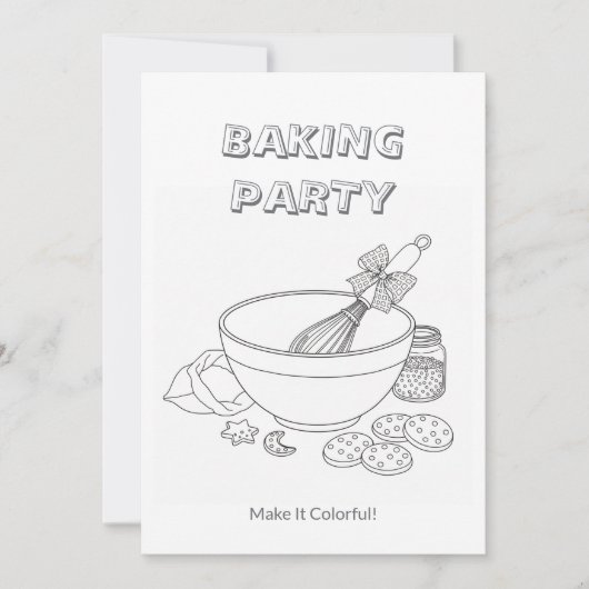 Activiteitenblad Bakfeestje | Kleurkaart voor Kind Kaart (Voorkant)