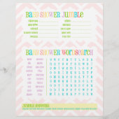 Activiteitenblad Owl Twin Girls "Baby shower Games (Achterkant)