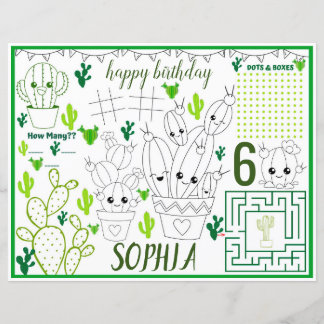 Activiteitenblad van Cactus, Cactus placemats