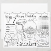 Activiteitenbladen voor kandyland, andyland placem (Voorkant / Achterkant)