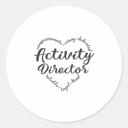 Activiteitendirecteur, Activiteitendirecteur Ronde Sticker (Voorkant)