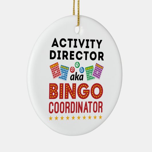 Activiteitendirecteur ook bekend als Bingo Coordin Keramisch Ornament (Rechts)