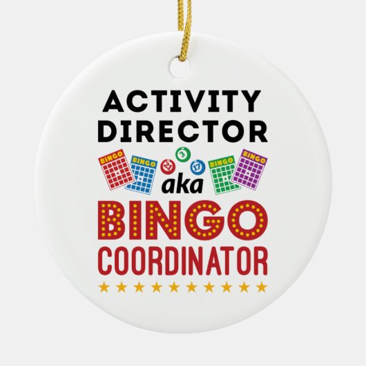 Activiteitendirecteur ook bekend als Bingo Coordin Keramisch Ornament (Voorkant)