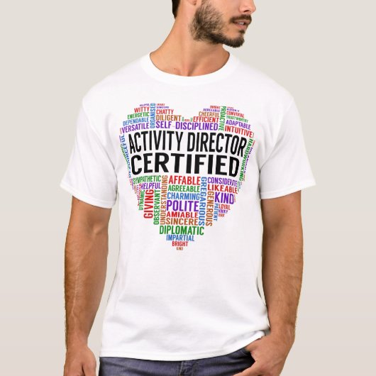 Activiteitsdirecteur gecertificeerd hart t-shirt (Voorkant)