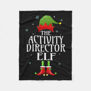 Activity Director Elf Xmas Funny Family Matching C Fleece Deken