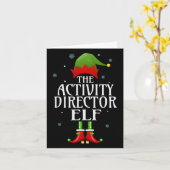 Activity Director Elf Xmas Funny Family Matching C Kaart (Gele Bloem)