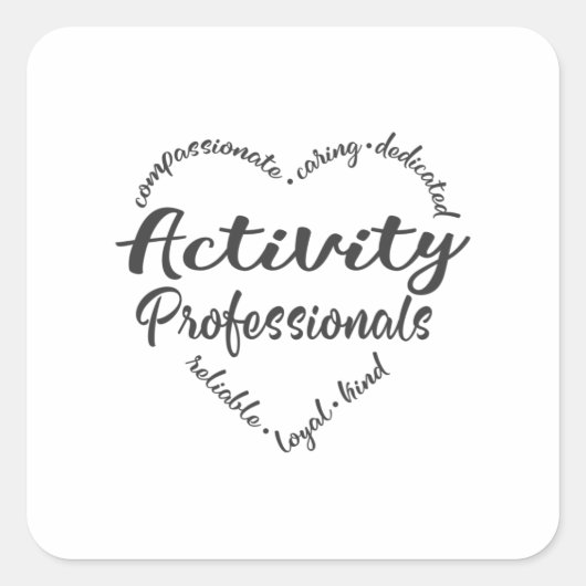 Activity Professional, Activiteitendirecteur Vierkante Sticker (Voorkant)
