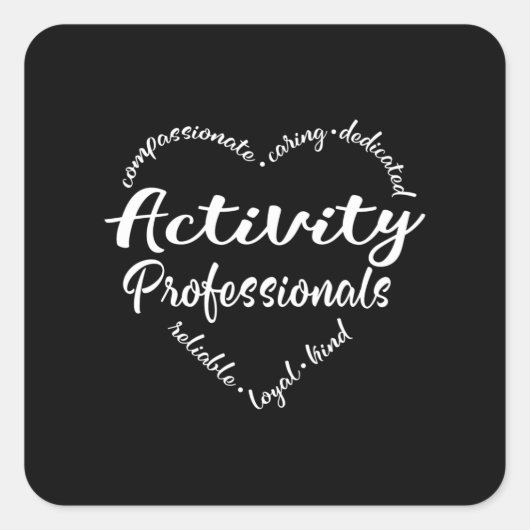 Activity Professional, Activities director Vierkante Sticker (Voorkant)