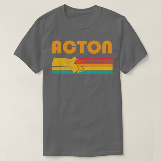 Acton Massachusetts Verdrietig Souvenir T-shirt (Design voorkant)