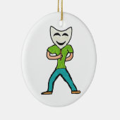 Actor die met masker werkt keramisch ornament (Rechts)