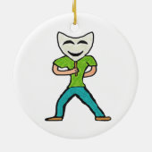 Actor die met masker werkt keramisch ornament (Achterkant)