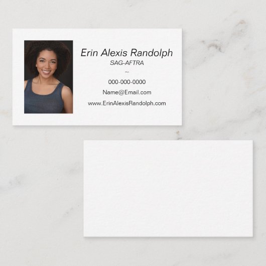 Actor- en Actress-netwerken Visitekaartje (Voorkant / Achterkant)