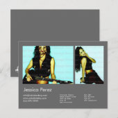 Actor en model 2 — donkergrijze headshot Comp Briefkaart (Voorkant / Achterkant)