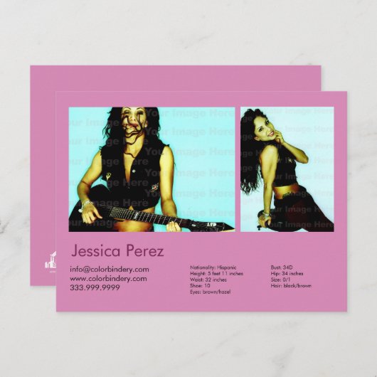 Actor en model 2 — Roze koppen Comp Briefkaart (Voorkant / Achterkant)
