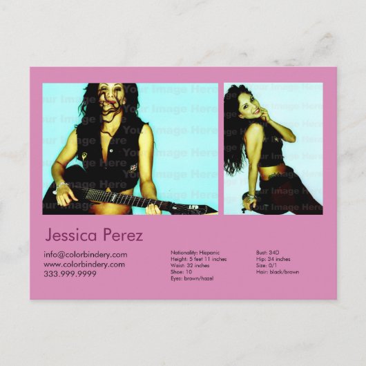 Actor en model 2 — Roze koppen Comp Briefkaart (Voorkant)