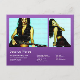 Actor en model 2 Shot Violet Headshot Comp Briefkaart