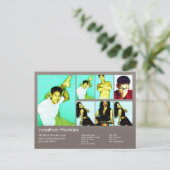 Actor en model — grijze hoofdfoto Comp Briefkaart (Staand voorkant)