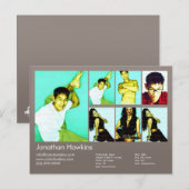 Actor en model — grijze hoofdfoto Comp Briefkaart (Voorkant / Achterkant)