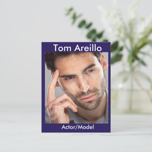 Actor en model hoofdopname Comp Sjabloon 2-zijdig Briefkaart (Staand voorkant)