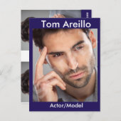 Actor en model hoofdopname Comp Sjabloon 2-zijdig Briefkaart (Voorkant / Achterkant)