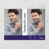 Actor en model hoofdopname Comp Sjabloon 2-zijdig Briefkaart (Achterkant)