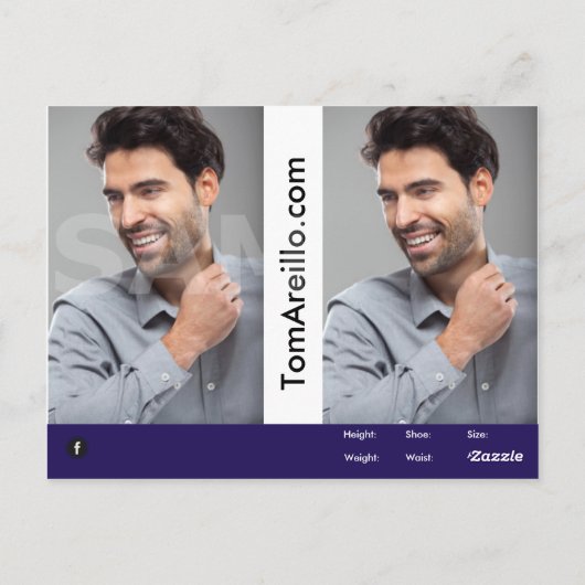 Actor en model hoofdopname Comp Sjabloon 2-zijdig Briefkaart (Achterkant)