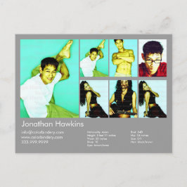 Actor en model lichte grijze headshot Comp Briefkaart