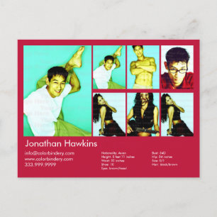 Actor en model rode kopfoto Comp Briefkaart