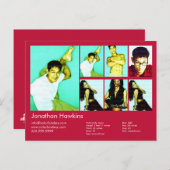 Actor en model rode kopfoto Comp Briefkaart (Voorkant / Achterkant)