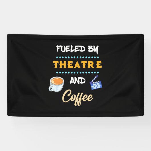 Actor gevoed door theaterkoffie spandoek (Horizontaal)