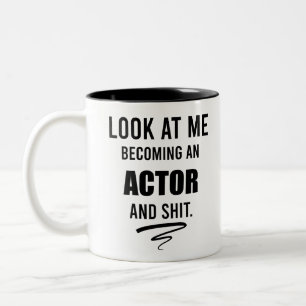 Actor Graduation Party Funny Gift Theater Lover Tweekleurige Koffiemok