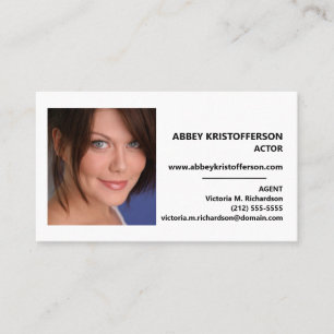 Actor Headshot Agent Informatie Horizontaal Visitekaartje