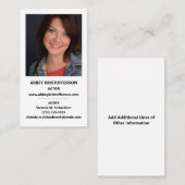 Actor Headshot Agent-informatie verticaal Visitekaartje (Voorkant / Achterkant)