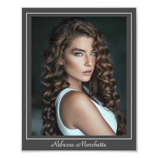 Actor Headshot Sjabloon 8x10 Border Acting Prints Foto Afdruk (Voorkant)