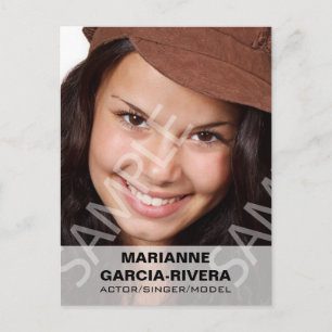 Actor Headshot Wit Transparant paneel Briefkaart