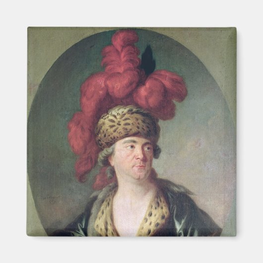 Actor Lekain in de rol van Genghis Khan Magneet (Voorkant)