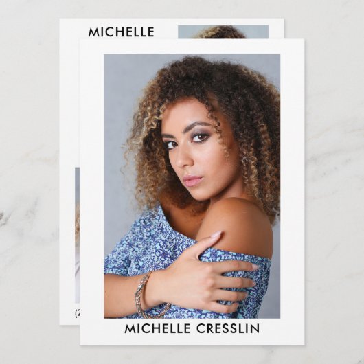 Actor Model 3 Fotoback Comp Zed Kaart 5.5x7.5Wh (Voorkant / Achterkant)