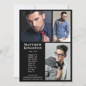 Actor Model 3 Photo Pro Comp Kaart Sjabloon Zwart (Voorkant)