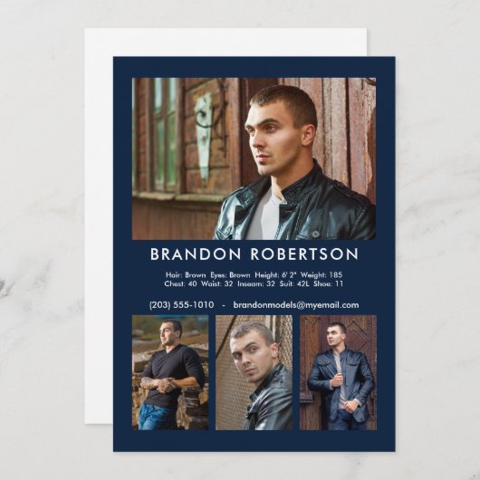 Actor Model 4 Foto 5x7 Comp/Zed Kaart Sjabloon (Voorkant / Achterkant)