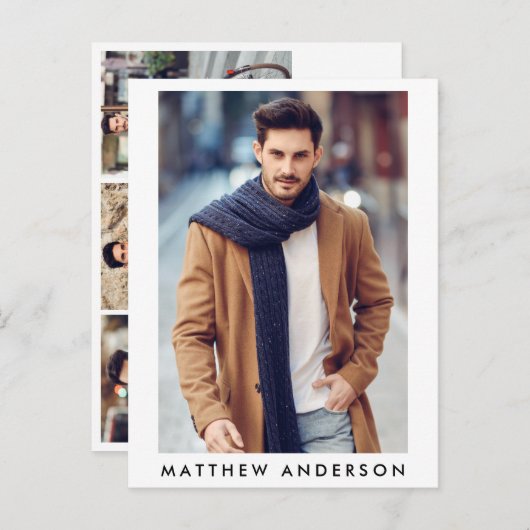 Actor Model 4 Foto Comp Kaart - Grootte Briefkaart (Voorkant / Achterkant)