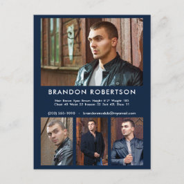 Actor Model 4 Foto Comp/Zed Sjabloon Promotionele Briefkaart