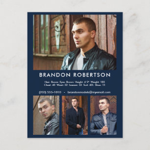 Actor Model 4 Foto Comp/Zed Sjabloon Promotionele Briefkaart