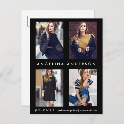 Actor Model 4 Fotocomp Card Briefkaart Blk (Voorkant / Achterkant)