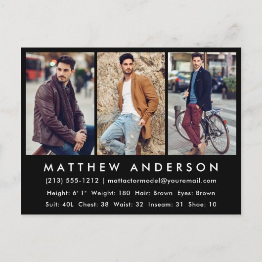 Actor Model 4 Fotocomp Kaart - Briefkaart formaat (Achterkant)