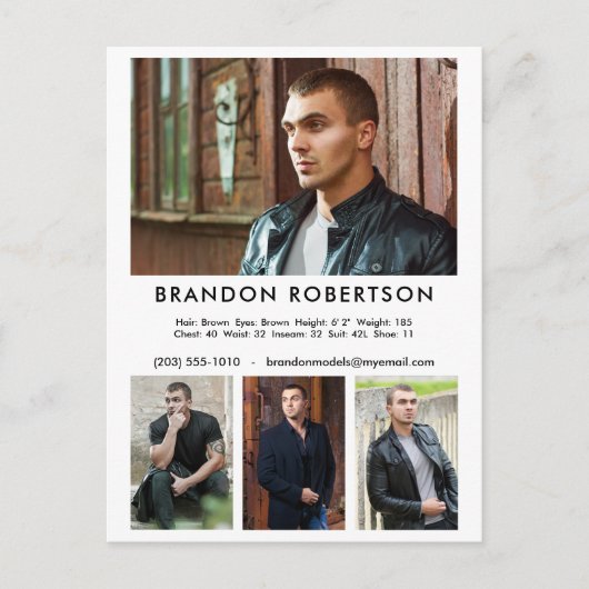 Actor Model 4 Promotie fotosjabloon Briefkaart (Voorkant)