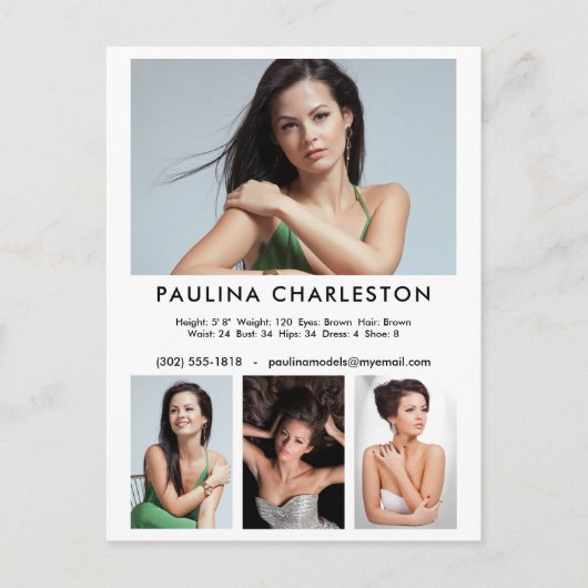 Actor Model 4 Promotie fotosjabloon Briefkaart (Voorkant)